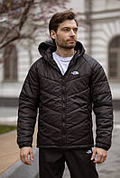 Куртка чоловіча демісезонна Active TNF чорна вітровка з капюшоном утеплена стильна