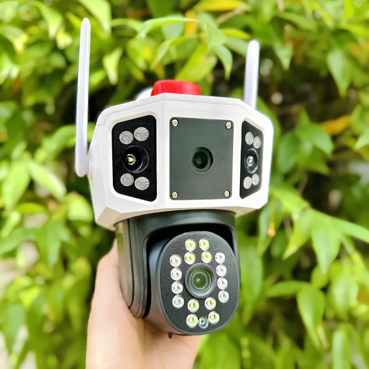 Ip WiFi камера вулична поворотна 6Mp YC101 2 незалежні обʼєктиви з віддаленим доступом датчик руху нічне бачення, фото 1