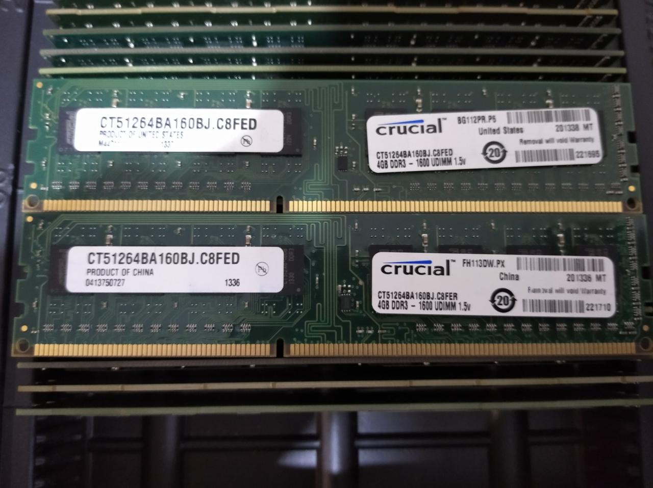 8GB (2x4Gb) DDR3 1600MHz Crucial by Micron PC3 12800U 1Rx8 RAM Оперативна пам'ять, фото 1