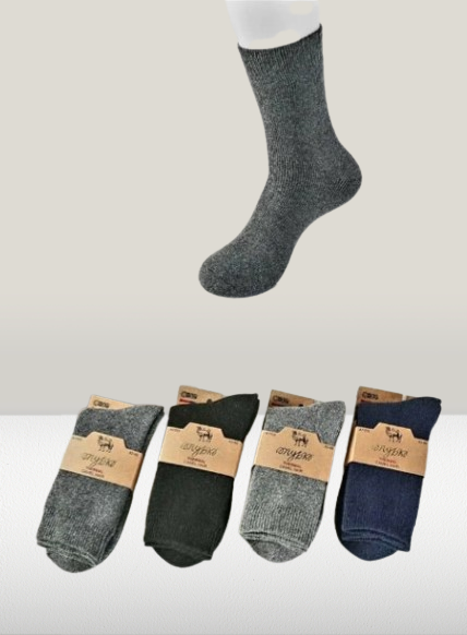 Чоловічі шкарпетки шерсть верблюжа махра однотонні