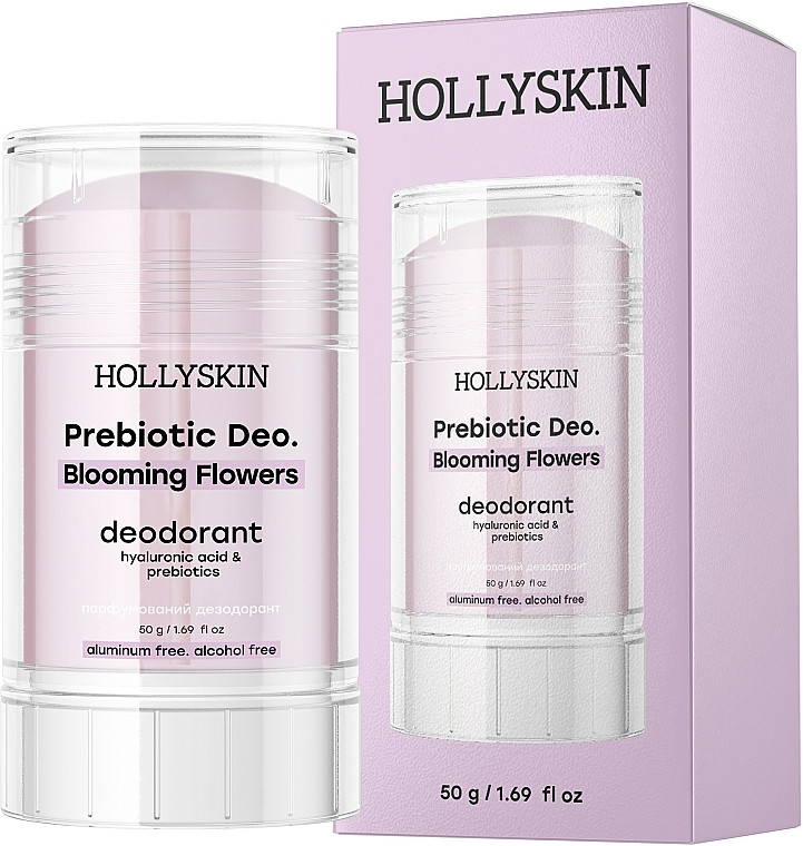 Парфумований дезодорант з гіалуроновою кислотою та пребіотиками Hollyskin Prebiotic Deo. Blooming Flowers, фото 1