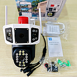 Ip WiFi камера вулична поворотна 6Mp YC101 2 незалежні обʼєктиви з віддаленим доступом датчик руху нічне бачення, фото 5