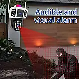 Ip WiFi камера вулична поворотна 6Mp YC101 2 незалежні обʼєктиви з віддаленим доступом датчик руху нічне бачення, фото 10