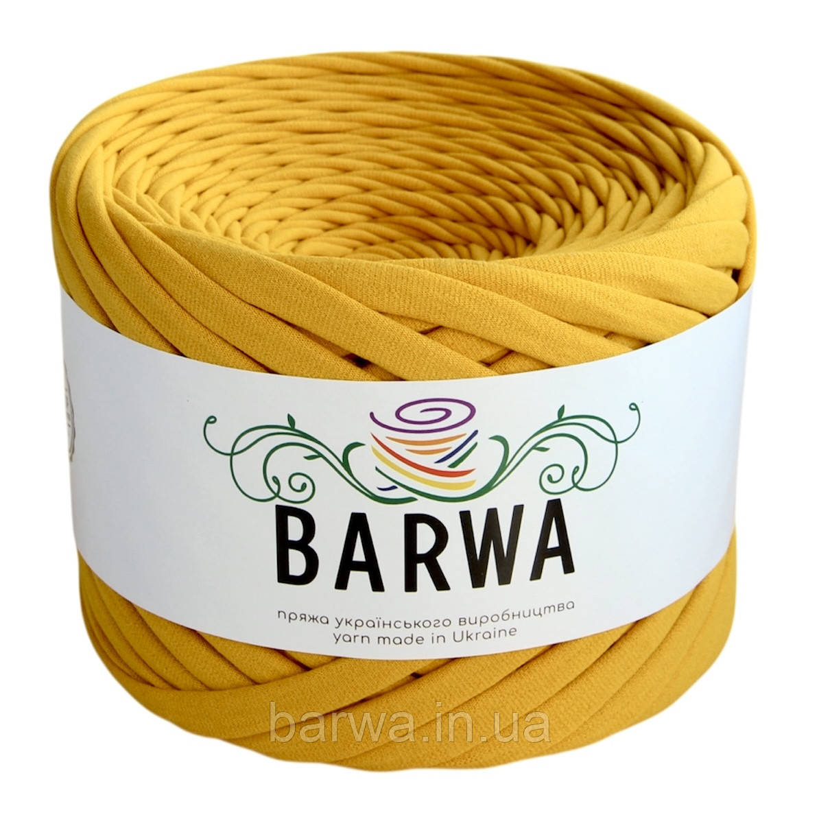 Пряжа трикотажна BARWA 5-7 мм, колір 42 Гірчиця