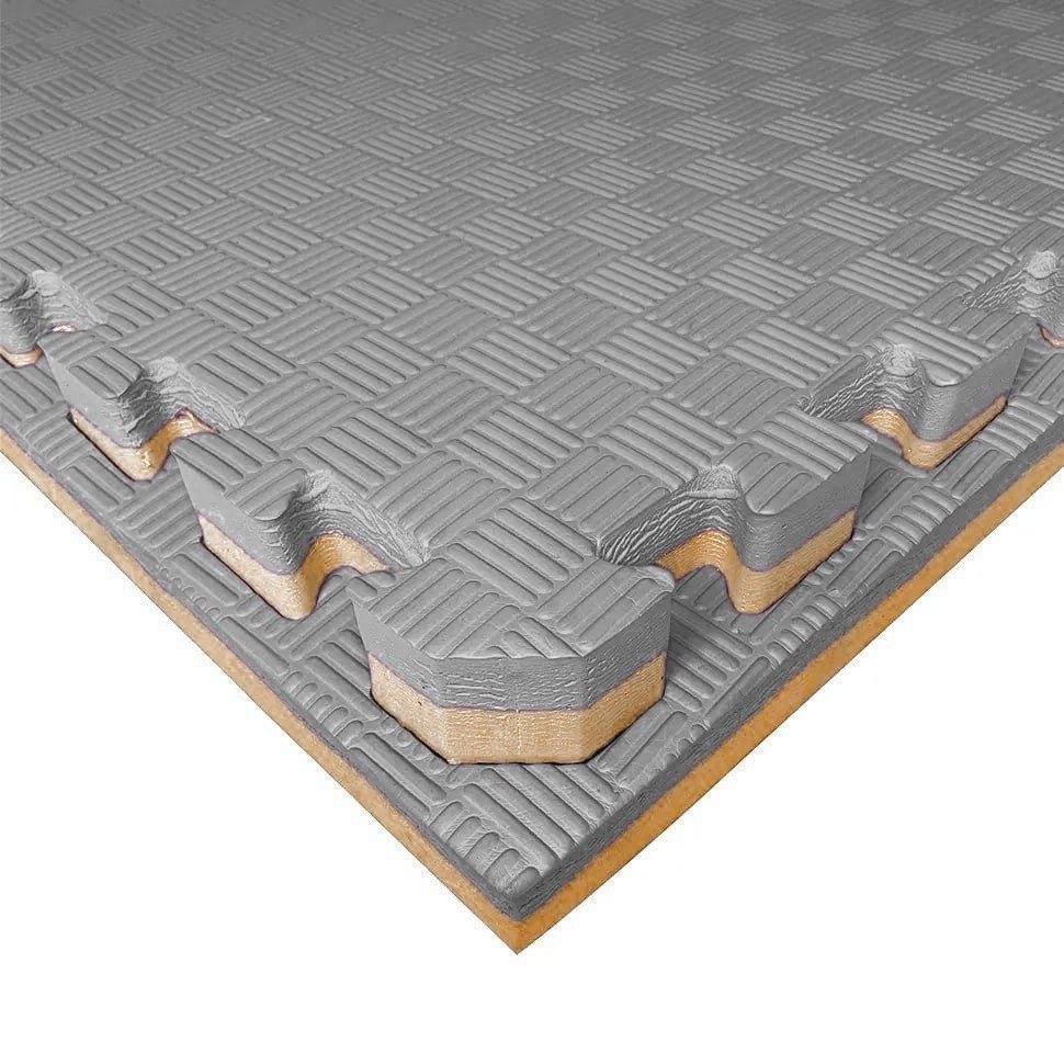 Мат татамі 40мм бежево-сірий з бортиком, IZOLON EVA SPORT 100х100х4см, фото 1