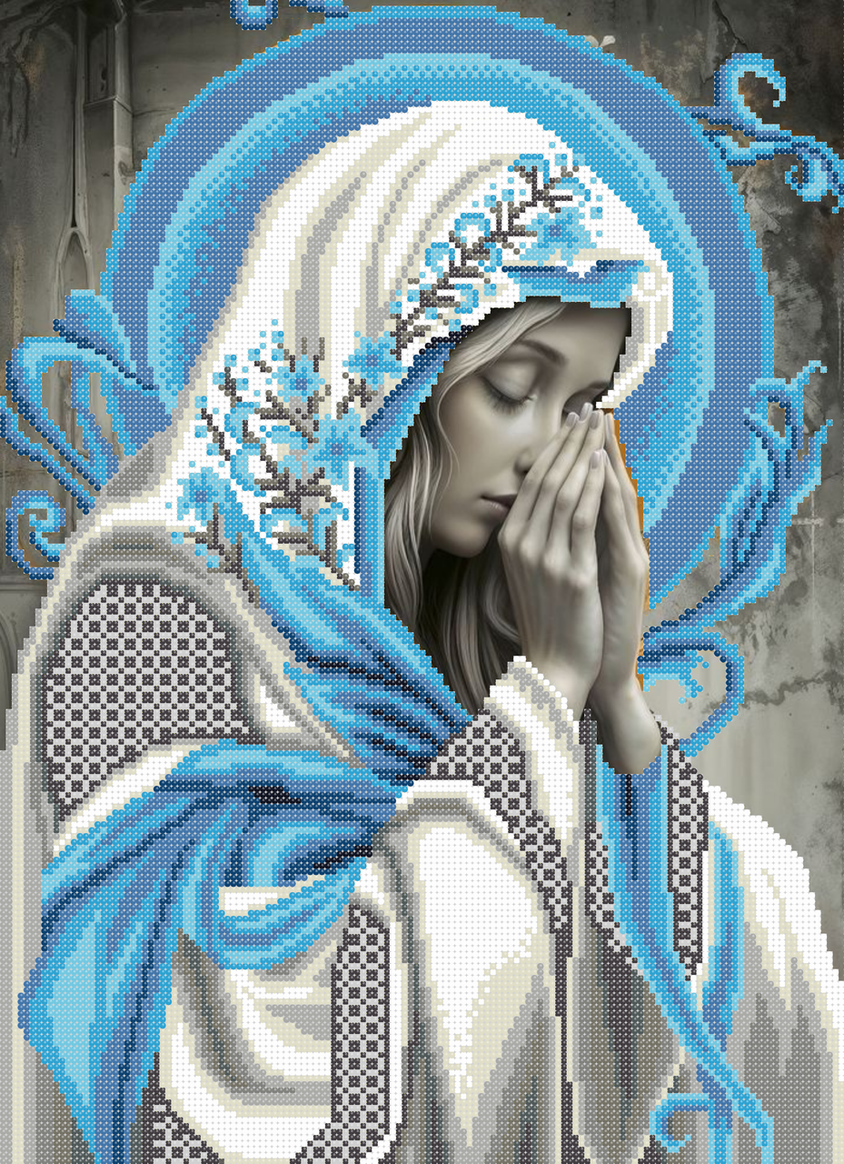 Схема для вишивки бісером ,, Молитва (синій),,, фото 1