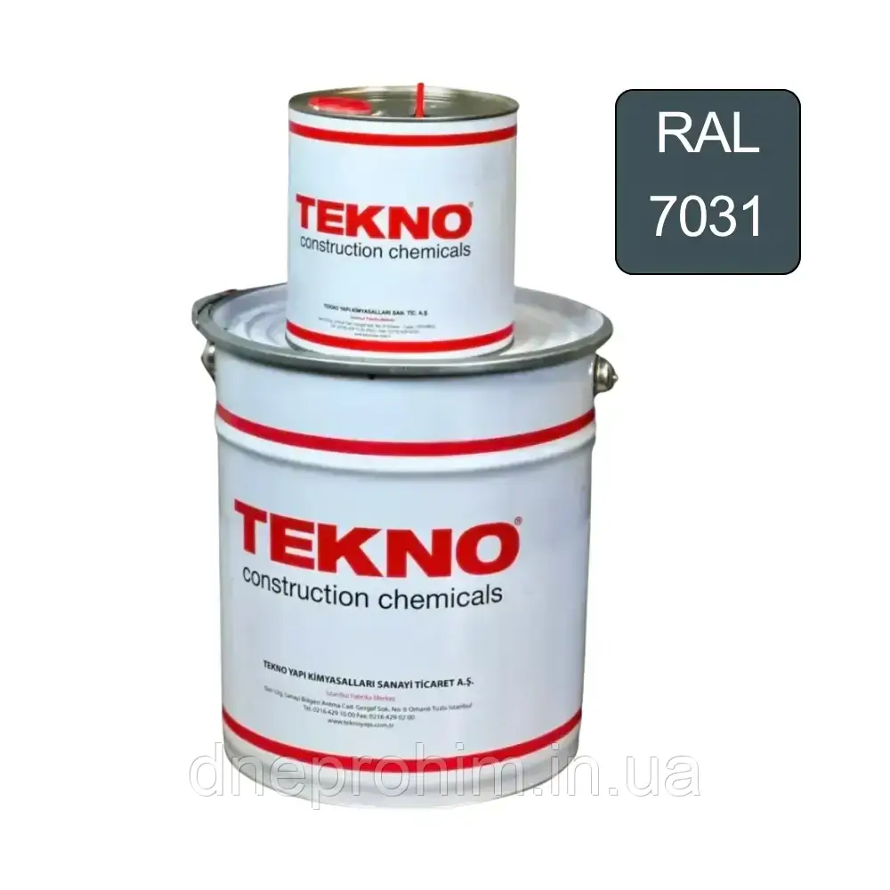 Епоксидна наливна підлога Teknobond 500 – двокомпонентна 20кг. (Ral 7031), фото 1