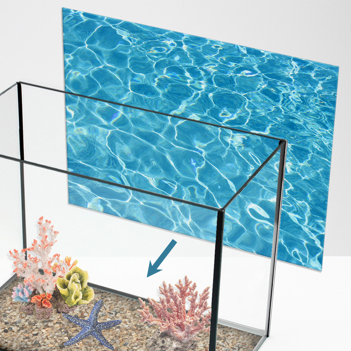 Наклейка з рибами і морською флорою для акваріума 40х65 см (650х400)