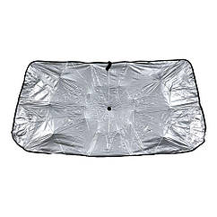 Автомобільний Сонцезахисний Парасолька 120x65 см. Колір Чорно-сріблястий