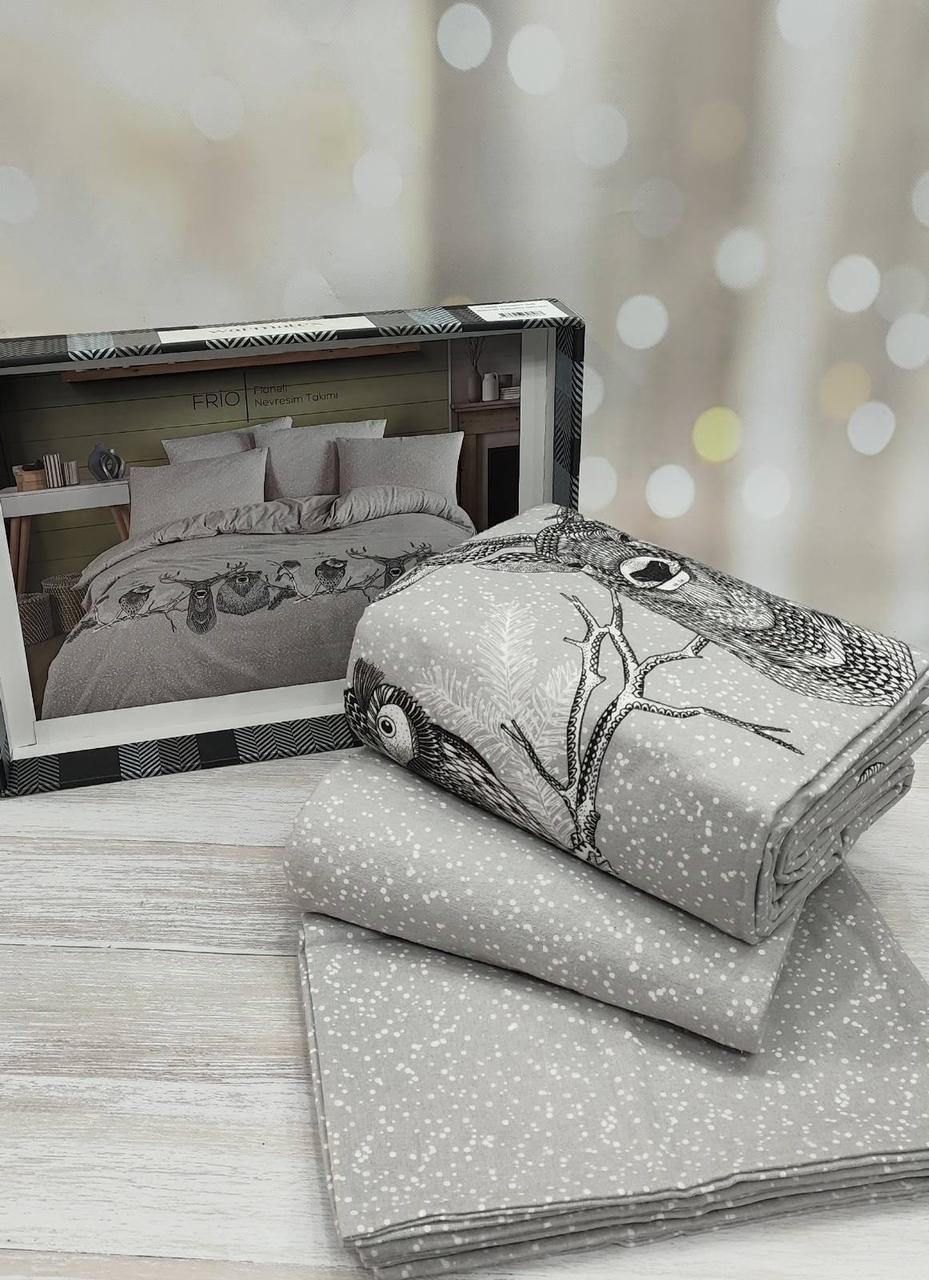 Фланелева байкова постільна білизна Warmatex євро розмір Winter Forest, фото 1