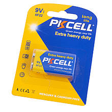 Батарейка "Крона" сольова 9V 1шт в блістері. PKCELL 6F22