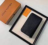 Чоловічий бреновий клатч барсетка LV (2012) black, фото 4
