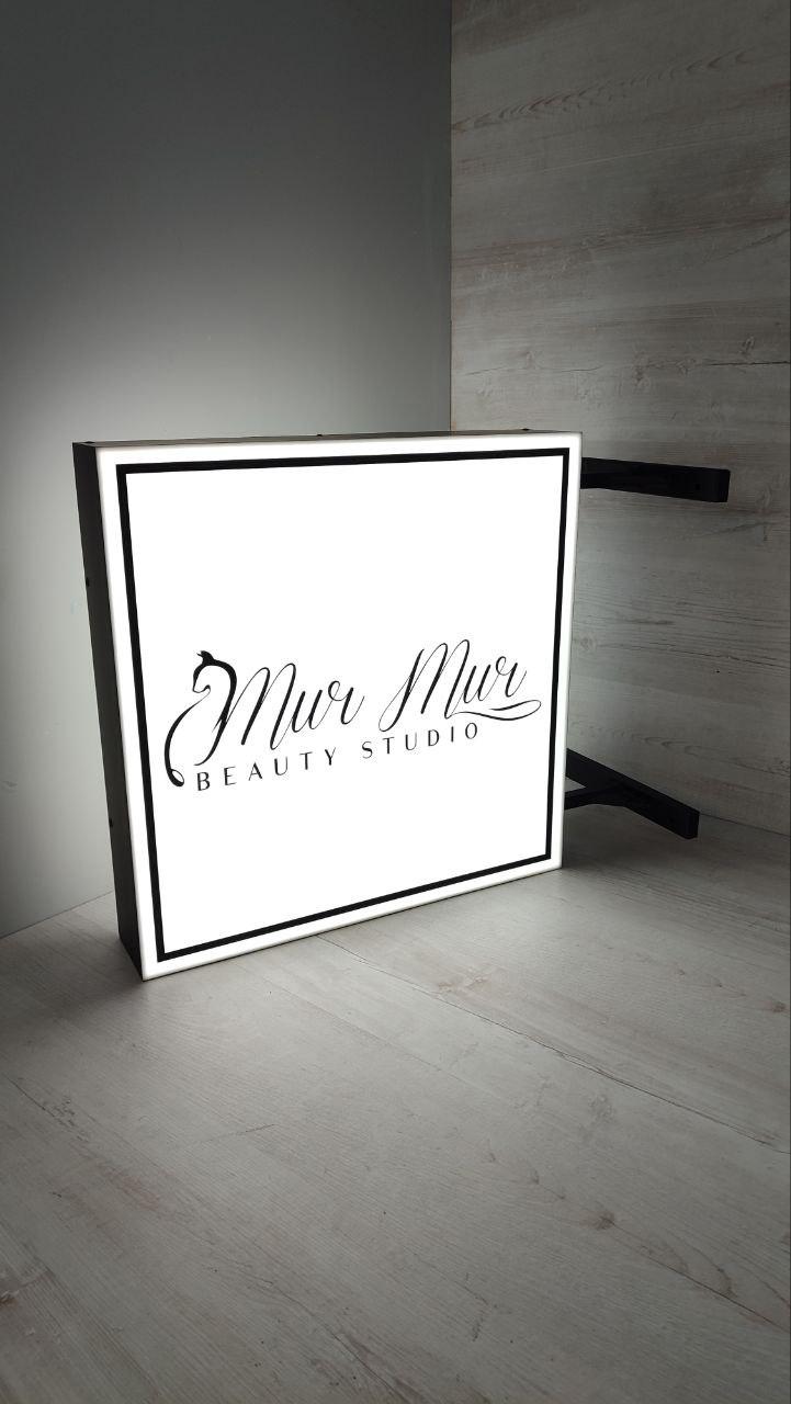 Вивіска трцевий лайтбокс двосторонній квадратний з внутрішньою підсвіткою, фото 1