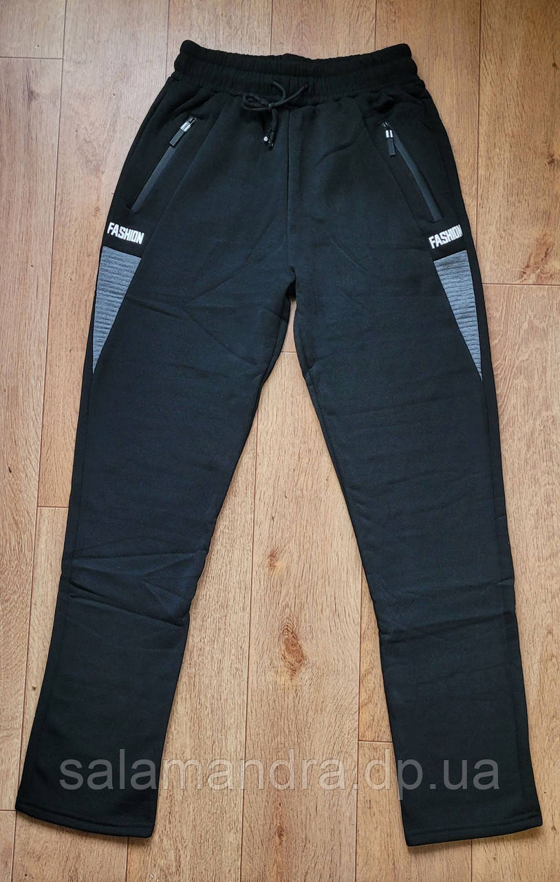 Чоловічі спортивні штани прямі, трикотажні на флісі М р, фото 1