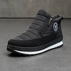 Дутики жіночі чорні на двох замках не промокаючі