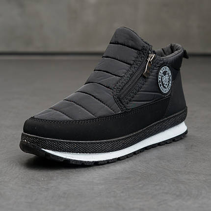 Дутики жіночі чорні на двох замках не промокаючі, фото 1