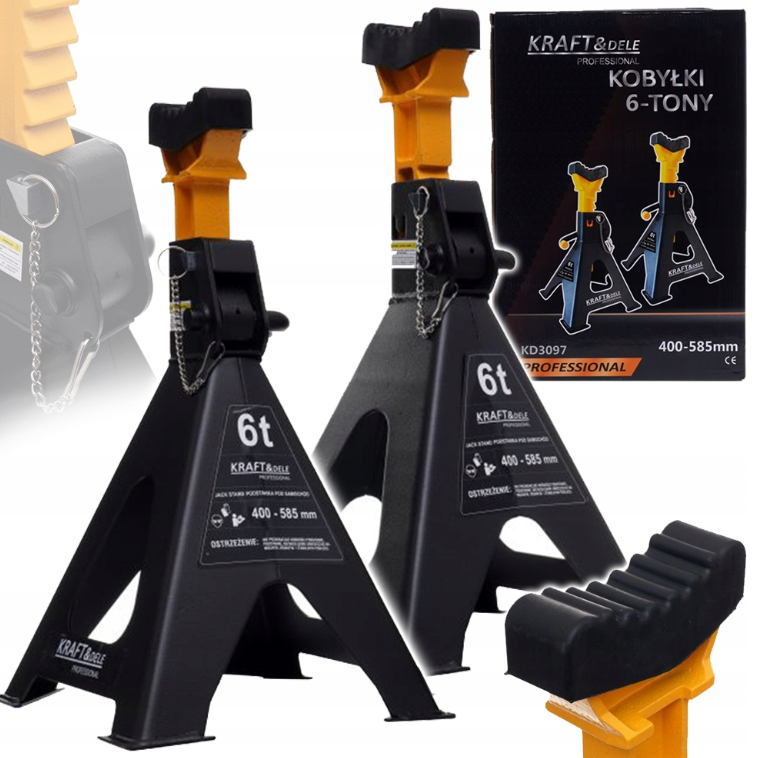 Регульовані підставки під авто 6 т Kraft&Dele KD3097 висота 400 - 585 мм набір 2 шт