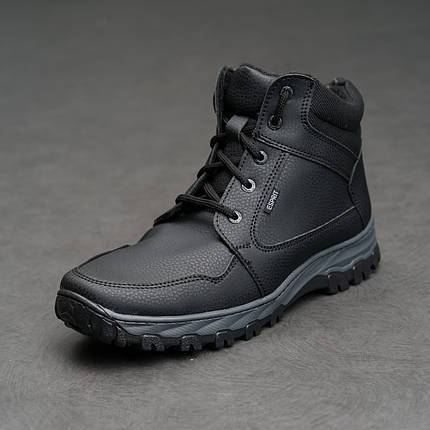 Чоловічі зимові черевики з шкіри з прошитою підошвою, фото 1