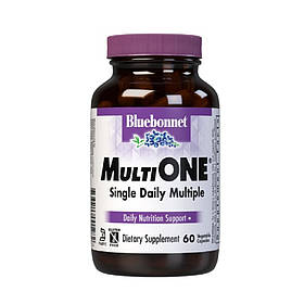 Мультивiтамiни з залiзом, MultiONE, Bluebonnet Nutrition, 60 вегетаріанських капсул