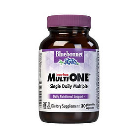 Мультивiтамiни без залiза, MultiONE, Bluebonnet Nutrition, 30 вегетаріанських капсул
