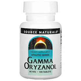 Гамма Оризанол 60мг, Gamma Oryzanol, Source Naturals, 100 таблеток
