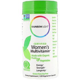 Мультивітаміни для жінок, Сертифіковані, Certified Women's Multivitamin, Rainbow Light, 120 вегетаріанські капсули