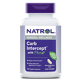 Блокатор Вуглеводів Фаза 2, Carb Intercept з Phase 2 Carb Controller, Natrol, 120 вегетаріанських капсул