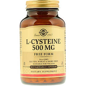 L-Цистеїн 500мг, L-Cysteine, Solgar, 90 вегетаріанських капсул