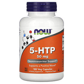 5-HTP (Гідроксітріптофан), 50 мг, Now Foods, 180 вегетаріанських капсул