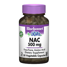 NAC (N-Ацетил-L-Цистеїн)  500мг, Bluebonnet Nutrition, 30 гелевих капсул