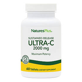 Вітамін С, Ultra-C, 2000мг, Natures Plus, 60 таблеток