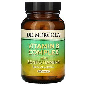 Комплекс Вітамінів B з бенфотіаміном, Vitamin B Complex with Benfotiamine, Dr. Mercola, 60 капсул