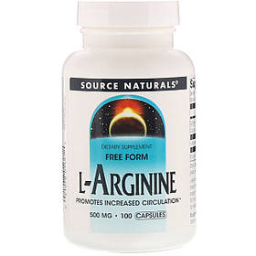 L-Аргінін 500мг, Source Naturals, 100 капсул