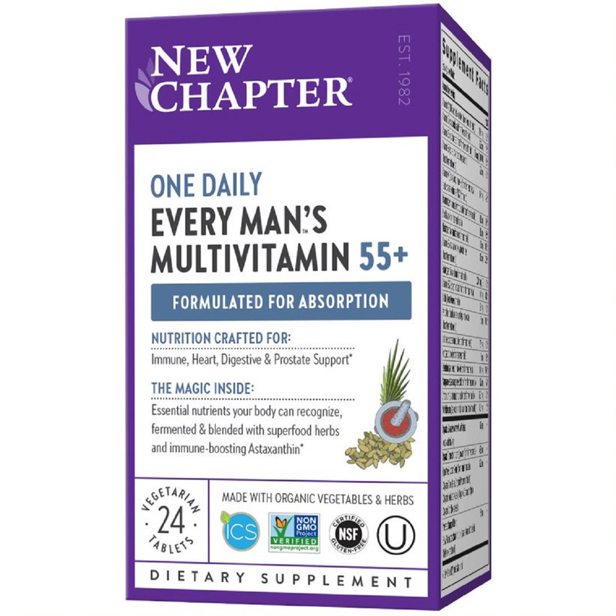 Щоденні Мультивітаміни для Чоловіків 55+, Every Man's One Daily, New Chapter, 24 таблеток, фото 1