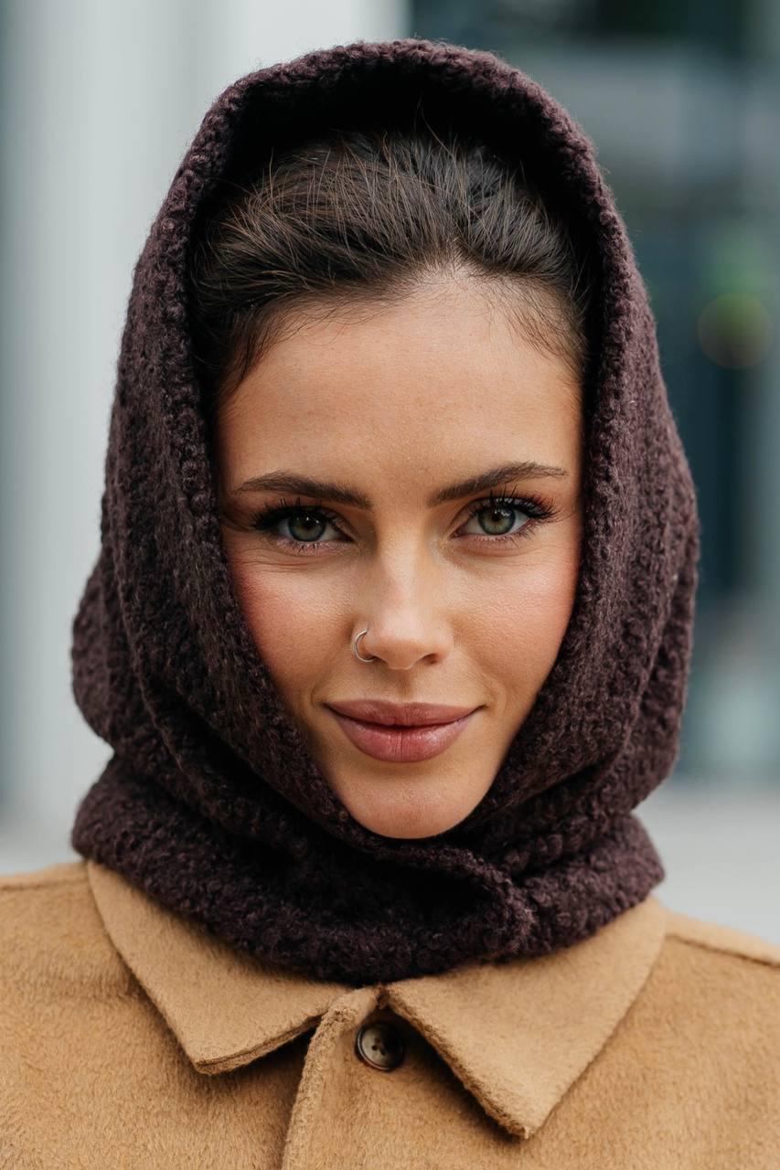 Капюшон букле колір коричневий