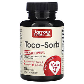 Суміш токотрієнолів і Вітамін E, Toco-Sorb, Jarrow Formulas, 60 гелевих капсул
