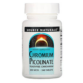 Хром Піколінат 200мкг, Source Naturals, 240 таблеток