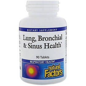 Здоров'я Дихальних Шляхів, Lung, Bronchial & Sinus Health, Natural Factors, 90 Таблеток