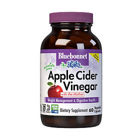 Яблучний оцет, Apple cider vinegar, Bluebonnet Nutrition, 60 вегетаріанських капсул