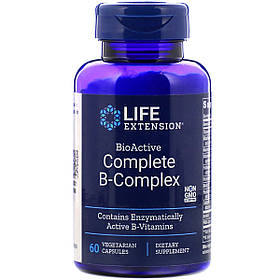 Комплекс Вітамінів Групи В, BioActive Complete B-Complex, Life Extension, 60 вегетаріанських капсул