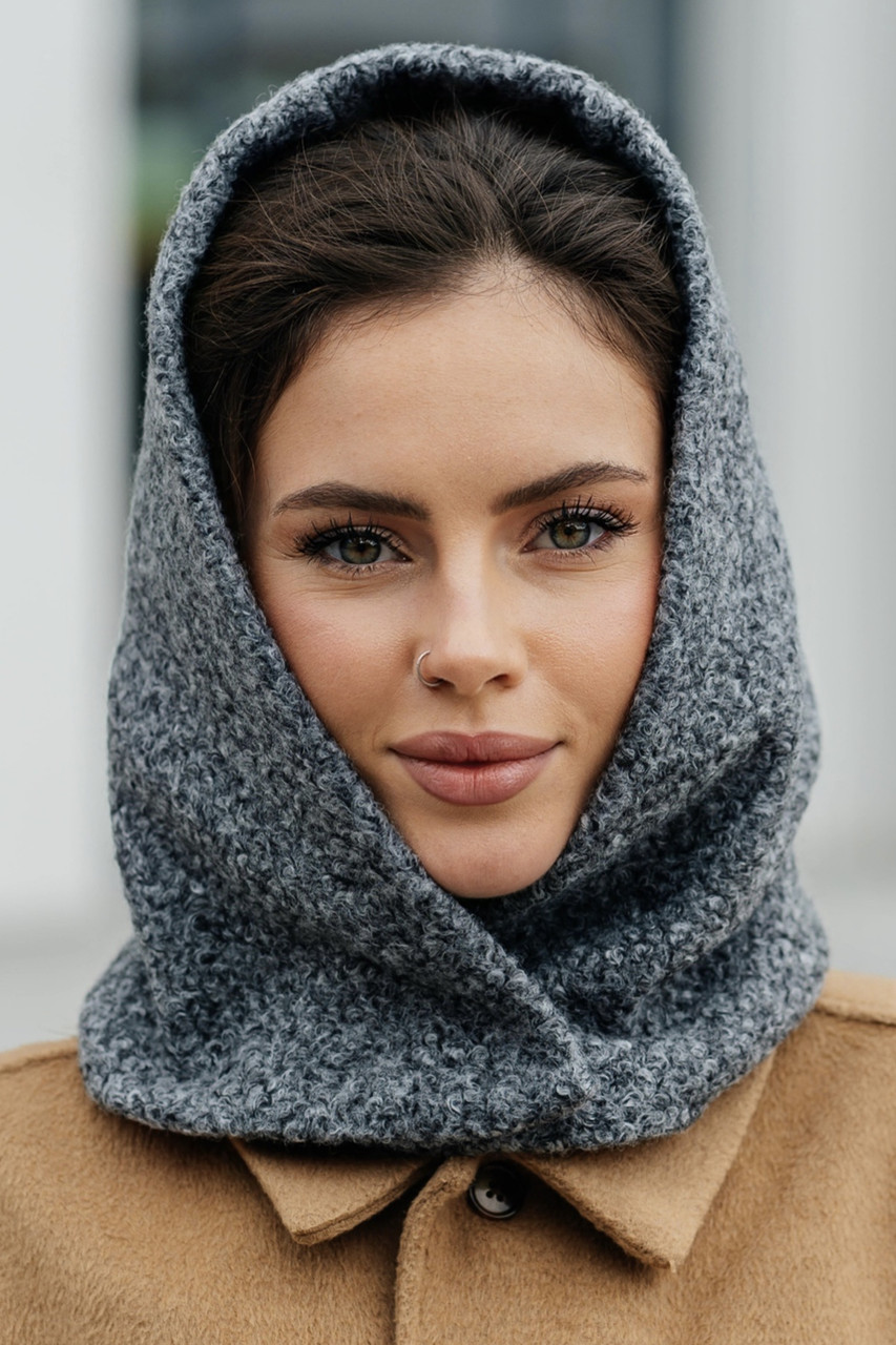 Капюшон букле колір сірий