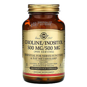 Холін і Інозитол, 500 мг/500 мг, Choline / Inositol, Solgar, 100 капсул