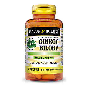 Гінкго Білоба Екстракт, Ginkgo Biloba, Mason Natural, 60 капсул
