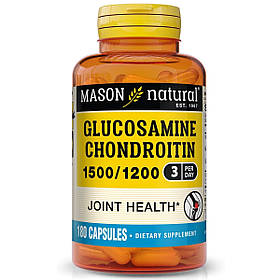 Глюкозамін та Хондроїтин 1500/1200, Glucosamine Chondroitin, Mason Natural, 180 капсул
