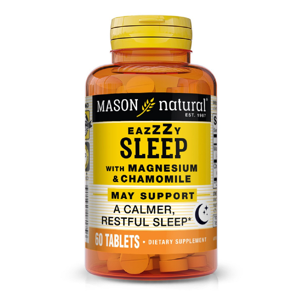 Легкий сон з магнієм та ромашкою, Eazy sleep with Magnesium & Chamomile, Mason Natural, 60 таблеток, фото 1
