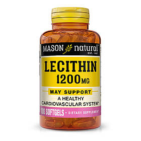Лецитин 1200мг, Lecithin, Mason Natural, 100 гелевих капсул