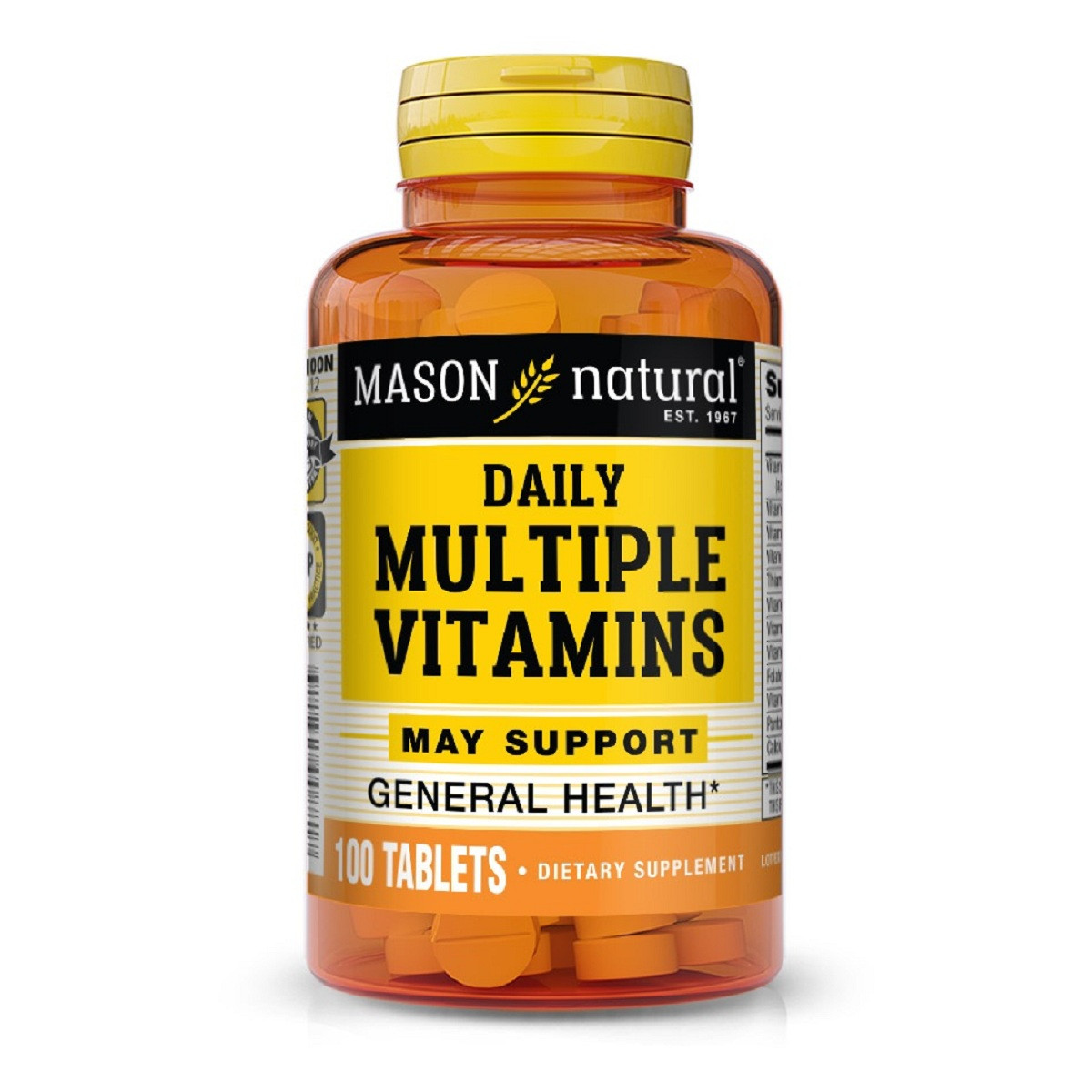Мультивітаміни на кожен день, Daily Multiple Vitamins, Mason Natural, 100 міні таблеток, фото 1