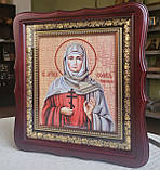 Ікона іменна Свята Софія в темному фігурному дерев'яному кіоті під склом, розмір кіота 26*23, сюжет 15*18., фото 2