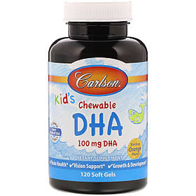 Риб'ячий жир (DHA) для Дітей, Смак Апельсина, Kid's Chewable, Carlson, 120 желатинових капсул