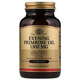 Олія Примули Вечірньої 1300 мг, Evening Primrose Oil, Solgar, 60 желатинових капсул